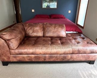 Leather tufted couch
