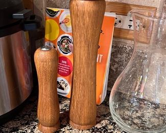 Wooden salt and pepper grinders