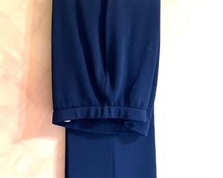 Stunning St. John's 2pc knitted pant suit w/beaded collor and cuffs and heart shaped buttons 