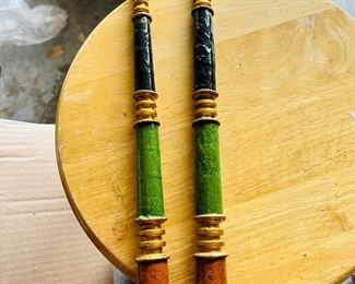 Wooden candlesticks