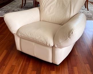 White leather recliner 