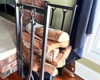 Firewood rack and fire place tools 