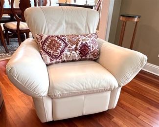 White leather recliner 