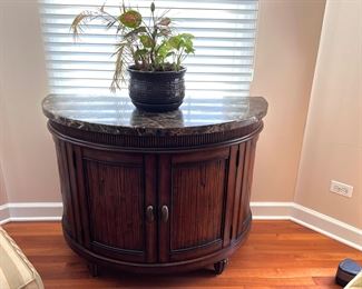 30% OFF -  Half round cabinet w/hidden drawer 