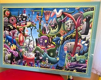 Artis Melvin McGee "Secret Jungle" - signed - 25/200 - framed in an acrylic frame