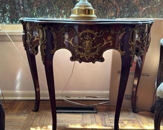 Vintage French Ormolu Mounted Console Table 