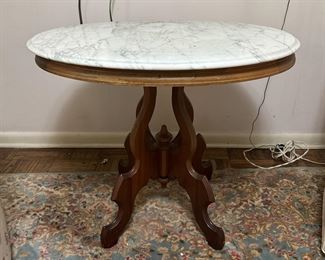 Eastlake Style Occasional Table w/Marble Top