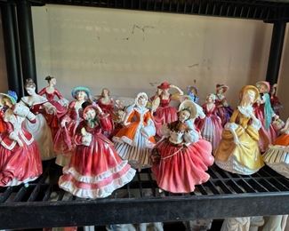Dozens of Royal Doulton Figurines, some signed