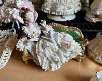 Vintage Laced Porcelain Figurines 