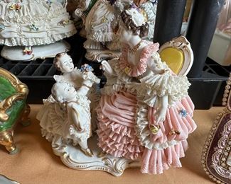 Vintage Laced Porcelain Figurines 