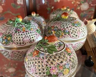 Herend Hand Painted Candy Dishes 