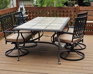 Tile Top Patio Table w/4 Chairs