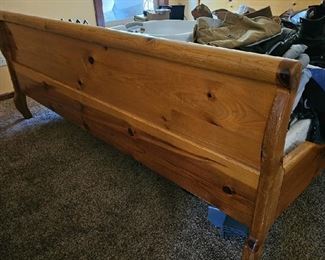 king size pine sleigh bed