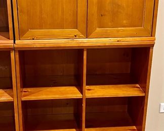 Pottery Barn Cameron Wall System, Includes: 2 Cabinet Miodules, 4 Cubby Modules, 2 Open Bases and 1 Cabinet Base. Used for Media, Toys, Bookshelves and more.