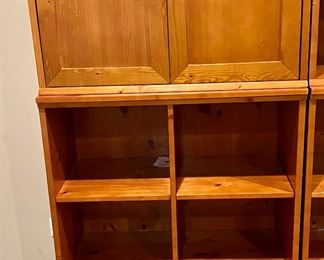 Pottery Barn Cameron Wall System, Includes: 2 Cabinet Miodules, 4 Cubby Modules, 2 Open Bases and 1 Cabinet Base. Used for Media, Toys, Bookshelves and more.