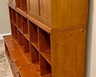 Pottery Barn Cameron Wall System, Includes: 2 Cabinet Miodules, 4 Cubby Modules, 2 Open Bases and 1 Cabinet Base. Used for Media, Toys, Bookshelves and more.