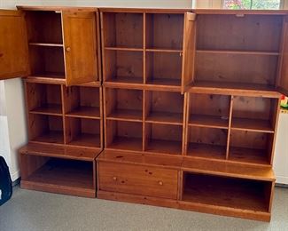 Pottery Barn Cameron Wall System, Includes: 2 Cabinet Miodules, 4 Cubby Modules, 2 Open Bases and 1 Cabinet Base. Used for Media, Toys, Bookshelves and more.