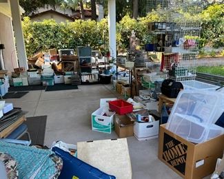 Outside on the patio are more miscellaneous household objects. Surely something here will catch your attention.