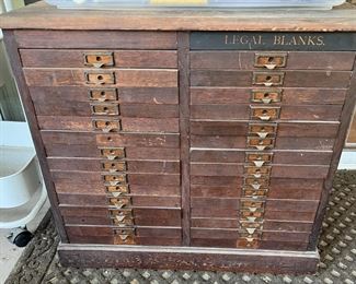 This is the legal organizer cabinet. It could use a bit of restoration, but seems in good shape.