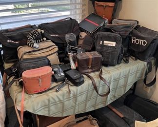 There are cameras and binoculars in these cases.