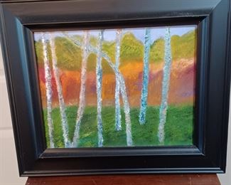Michigan artist original oil entitled Birches