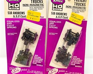 Two Pair Kadee 510 Andrews A.S.F Cast Freight Trucks NOS