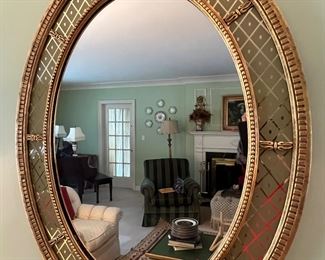 10. Oval Mirror w/ Gold Frame (33" x 42")