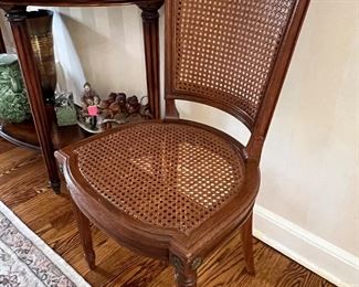 31. Set of 4 Antique Chairs w/ Cane Back and Seatw/ Brass Accent (19" x 15" x 36")