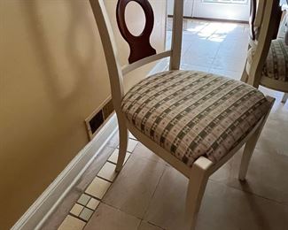 49. Set of 8 Two Tone Dining Chairs 2 Arm (24" x 21" x 37") 6 Side (18" x 20" x 37")