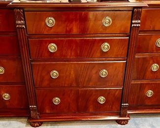 73. Hickory Chair 12 Drawer Dresser (64" x 20" x 36")