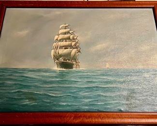 94. "Fair Winds" Painting by J. Arnold (40" x 28")