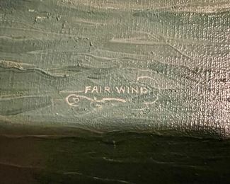 94. "Fair Winds" Painting by J. Arnold (40" x 28")