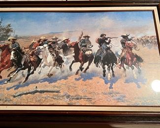 96. Cowboy Print by Frederic Remington (42" x 26")