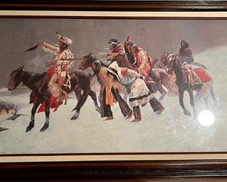 97. Print of Native Americans in Snow by Frederic Remington (38" x 23")