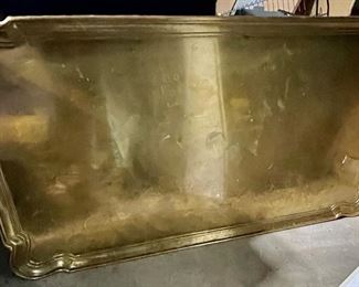 101. Brass Tray Top Coffee Table w/ Bamboo Style Base (47" x 27")