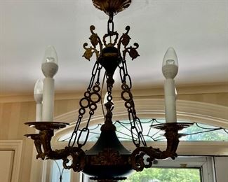 34. Pair of Antique French 5 Candle Chandelier (16" x 27")
