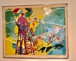 131. Signed LeRoy Neiman Lithograph of Tennis Play, 58/250