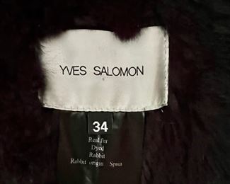 Yves Salomon Black Rabbit Vest