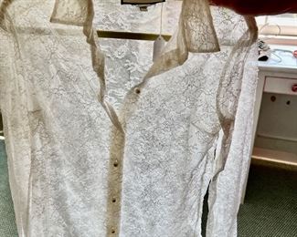 Gucci Cream Lace Blouse