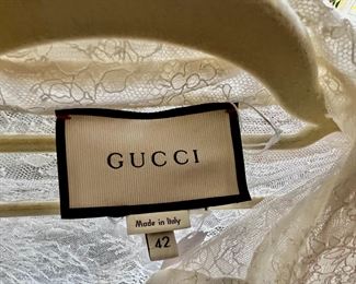 Gucci Cream Lace Blouse