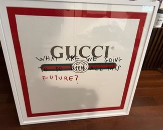 153.  Gucci Special Limited Edition Silk Scarf Framed