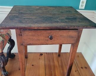 early pine work table with drawer