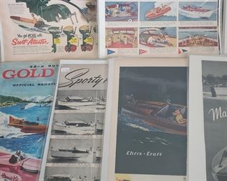 Vintage collection of Chris Craft magazine pages 