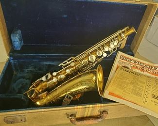 antique saxophone