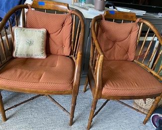 set of four vintage  faux bamboo chairs 