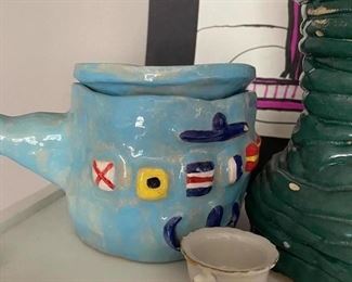 hand made nautical teapot 