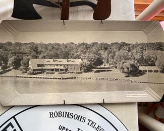 Serving tray with St. Clair Inn from the waterfront 