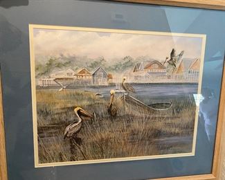 Signed Lithograph Carolina coast 