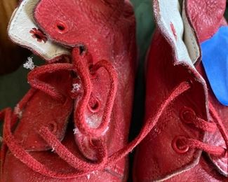 teeny tiny leather red shoes