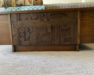 Lane MCM Brutalist style cedar chest (after the style of Paul Evans) Rare and unusual 